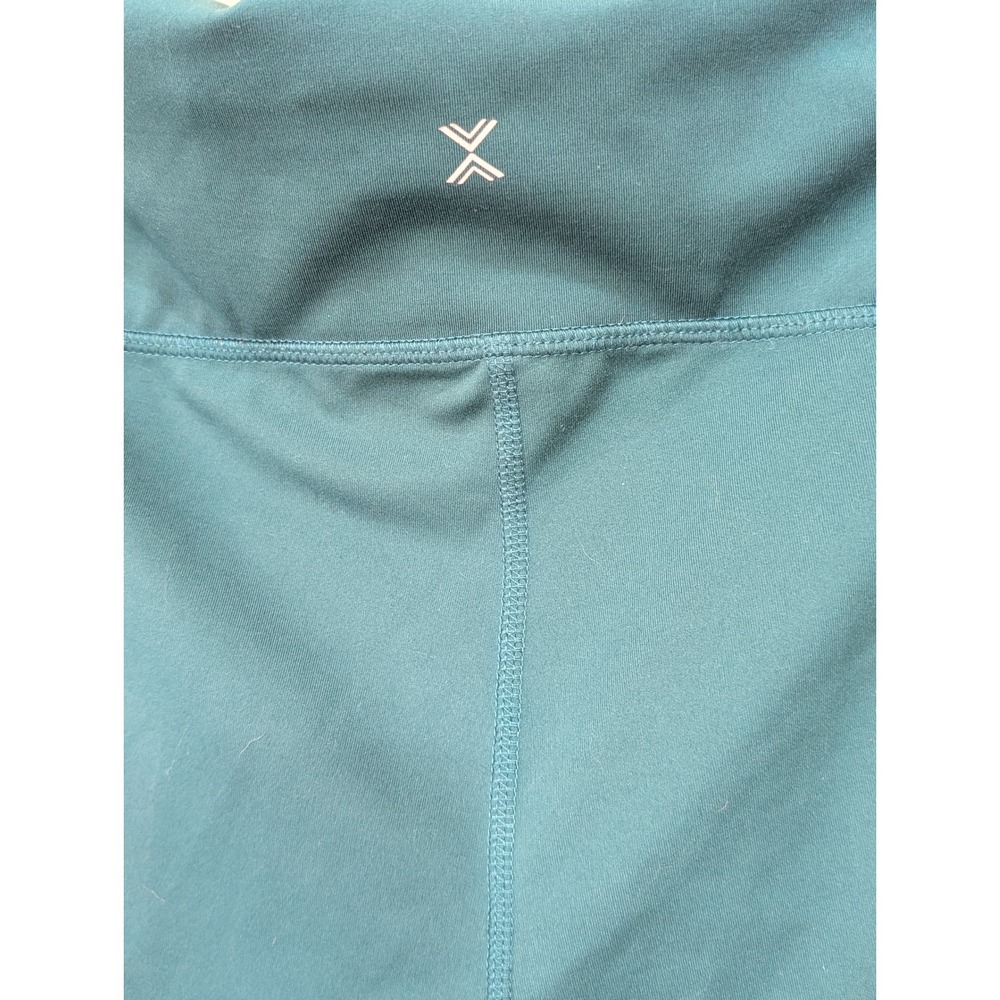 Xersion Womens Ankle Leggings Teal Green High Waist Ribbed Pockets Size 7/8 - Picture 5 of 9
